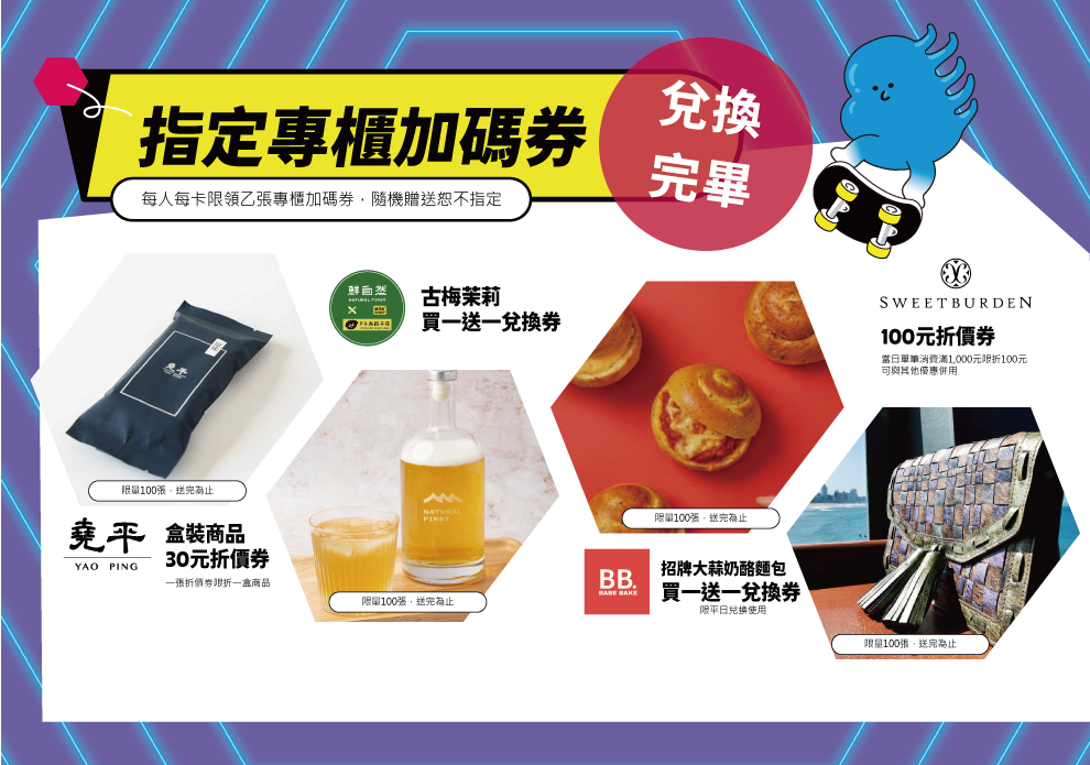 指定專櫃加碼券（已兌換完畢）